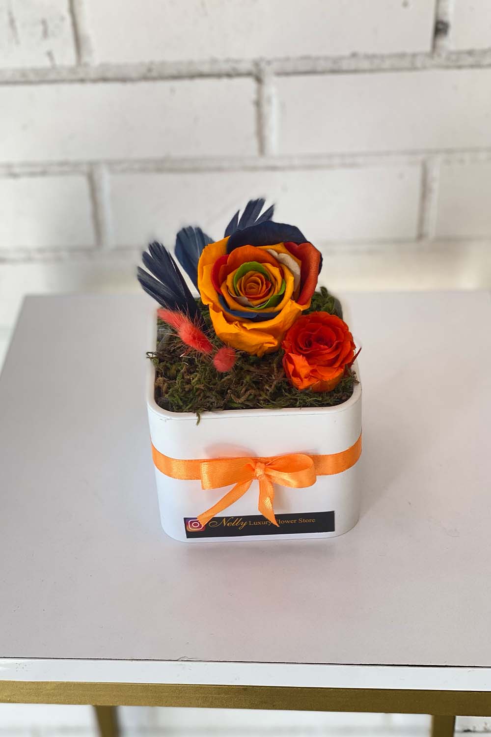 رز جاویدان رنگی نارنجی نلی