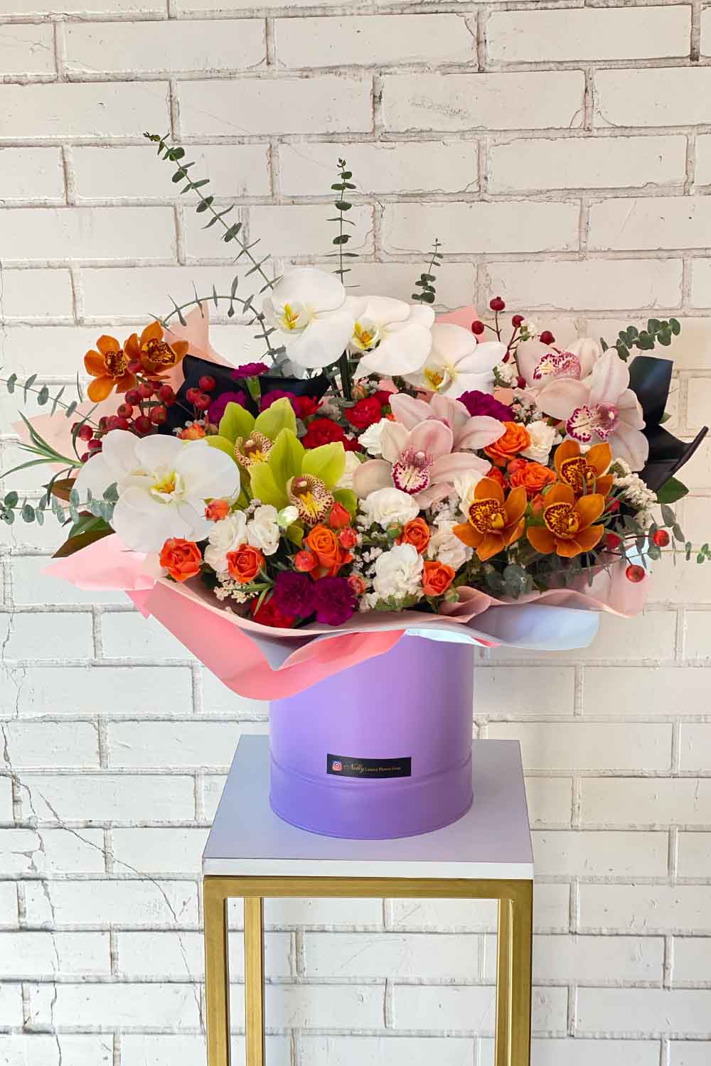 باکس ارکیده های رنگی نلی(۶۰ سانت)