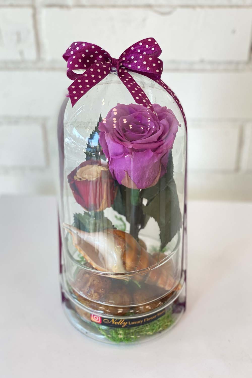 دیزاین رز جاویدان بنفش و رنگی نلی