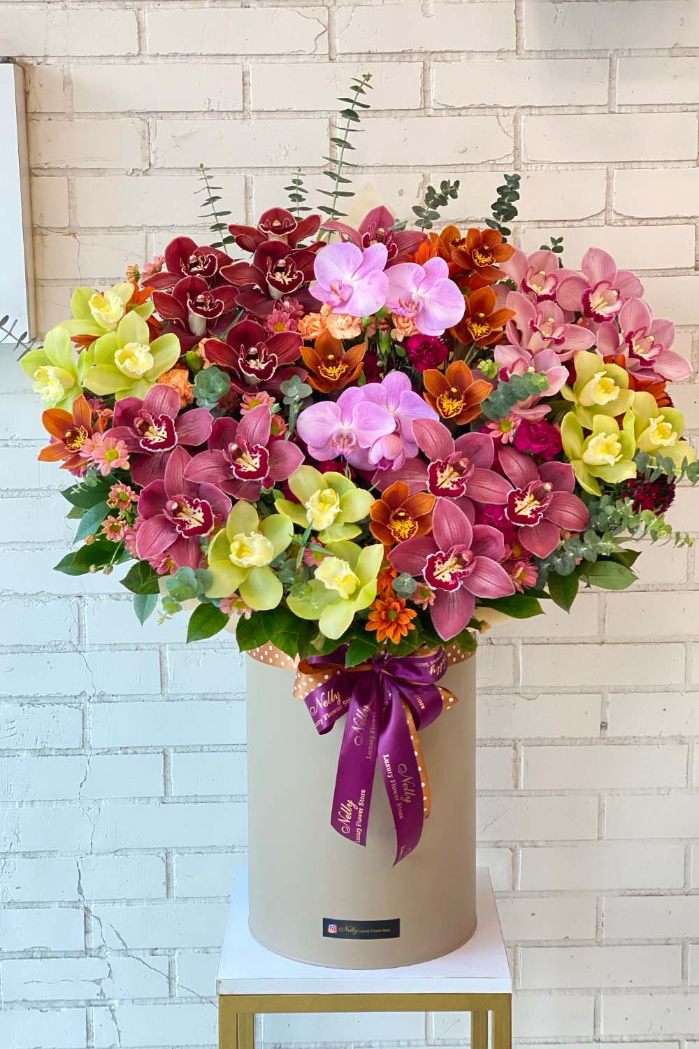 سایز بزرگ ۸۰ سانت تمام ارکیده سیمبیدیوم نلی | دیزاین لوکس